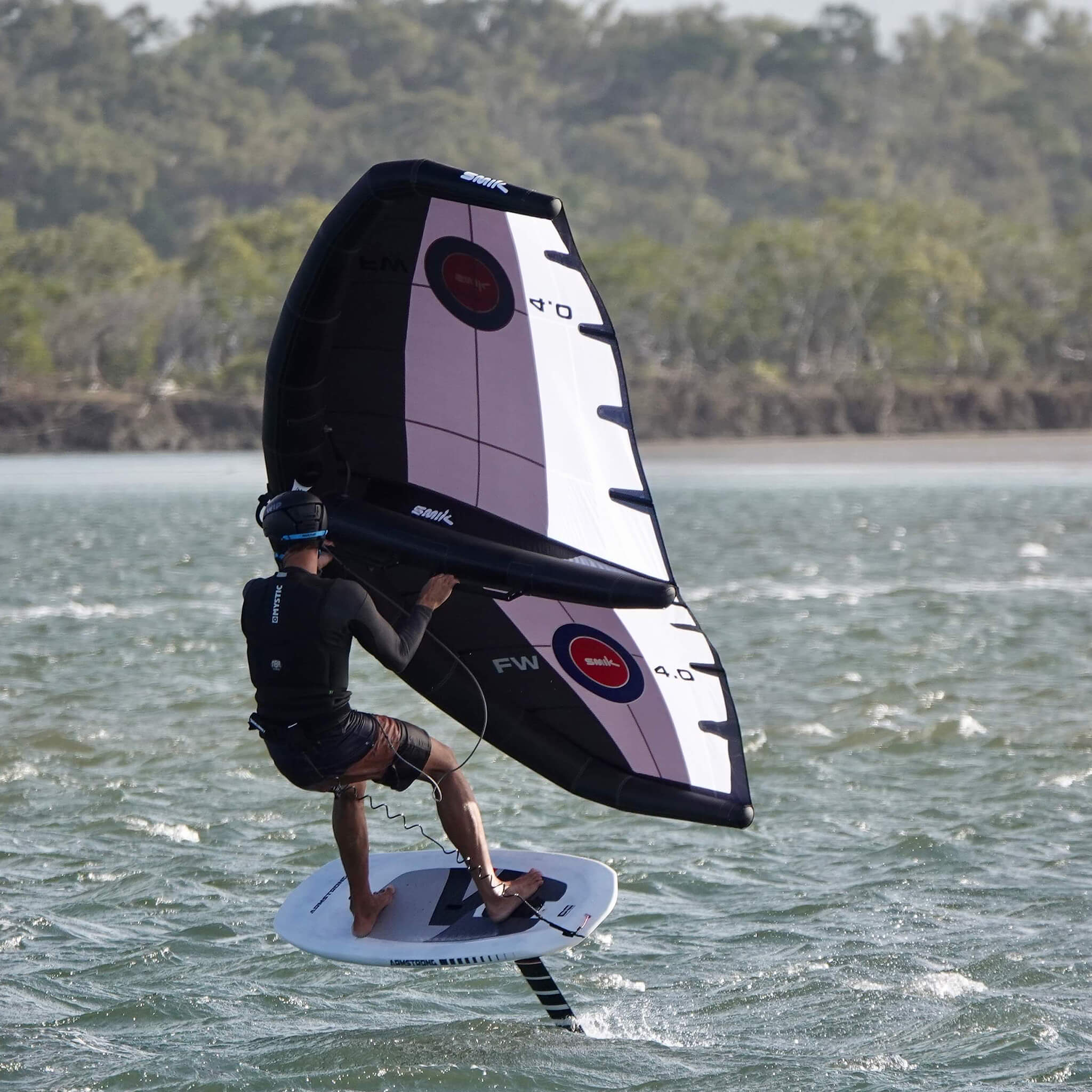 winger at elliot heads QLD riding smik wing & armstrong foil